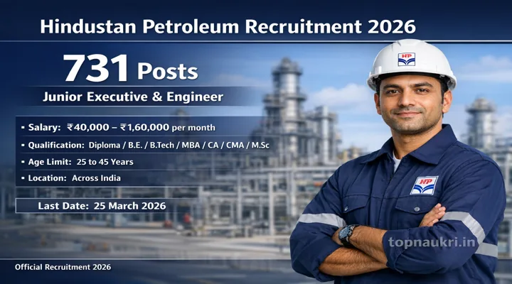 HPCL Recruitment 2026 for 731 Junior Executive & Engineer