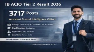 IB ACIO Tier 2 Result 2026 announced for Assistant Central Intelligence Officer Grade II Executive recruitment with 3717 vacancies under the Ministry of Home Affairs.